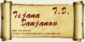 Tijana Damjanov vizit kartica